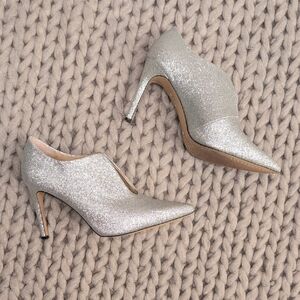 Vince Camuto Elegant Silver Glitter Heels